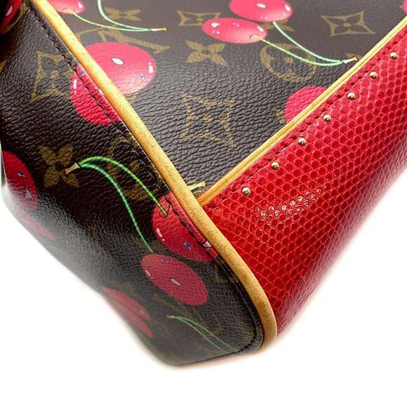 Louis Vuitton Cherry bag Monogram Cerises Lizard Sac Fermoir MM Murakami Exotic - Picture 9 of 16